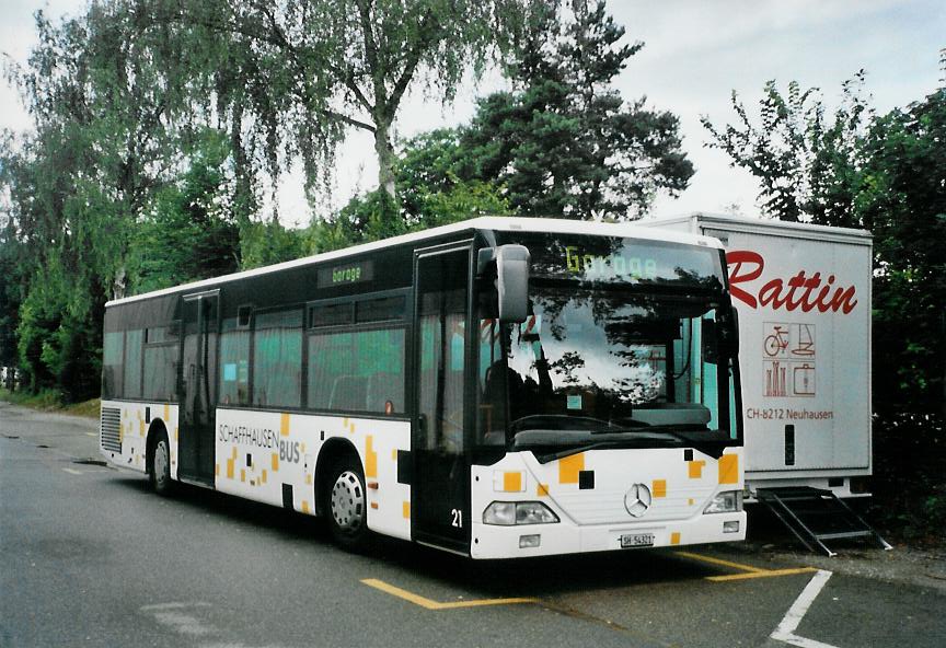 (108'733) - SB Schaffhausen - Nr. 21/SH 54'321 - Mercedes (ex Rattin, Neuhausen Nr. 25) am 6. Juli 2008 in Neuhausen, Garage Rattin