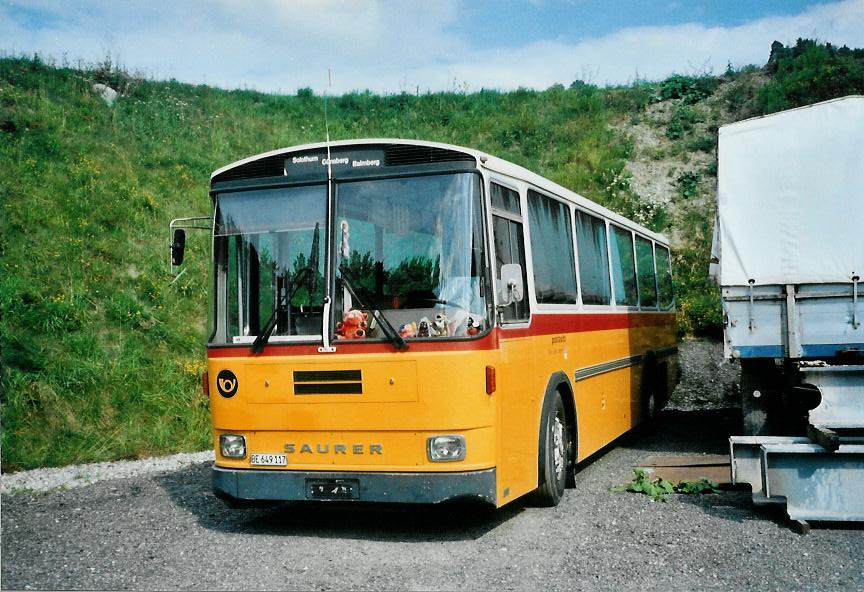 (109'730) - Ryser, Auswil - BE 649'117 - Saurer/Hess (ex Flury, Balm) am 27. Juli 2008 in Oberburg, Ziegelgut