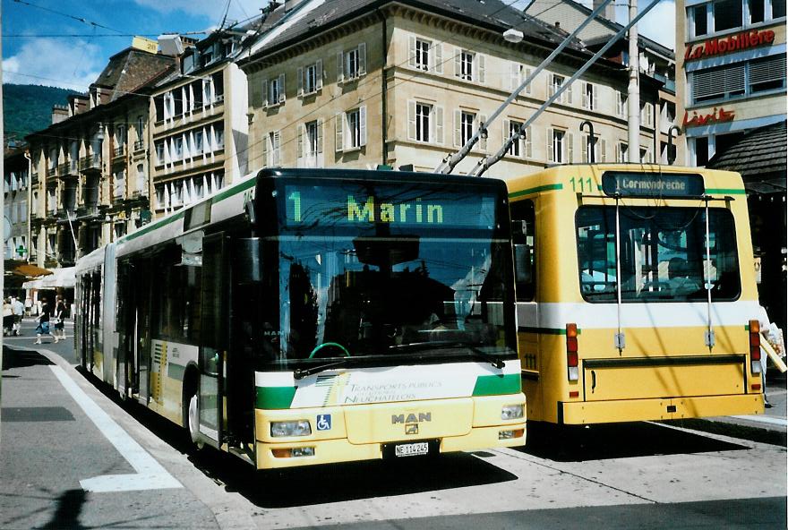 (109'906) - TN Neuchtel - Nr. 245/NE 114'245 - MAN am 2. August 2008 in Neuchtel, Place Pury