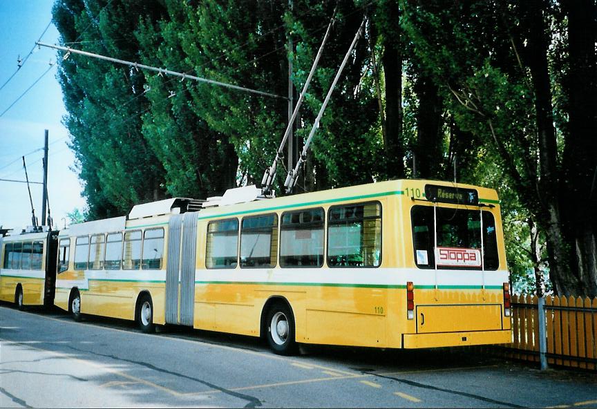 (109'921) - TN Neuchtel - Nr. 110 - NAW/Hess Gelenktrolleybus am 2. August 2008 in Neuchtel, Dpt