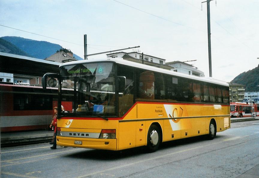 (110'427) - PostAuto Wallis - VS 241'977 - Setra am 16. August 2008 beim Bahnhof Brig