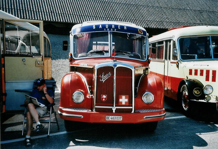 (110'704) - Schaffer, Oberburg - BE 463'037 - Saurer/R&J (ex AFA Adelboden Nr. 16; ex ASKA Aeschi Nr. 8) am 30. August 2008 in Niederbipp, Saurertreffen