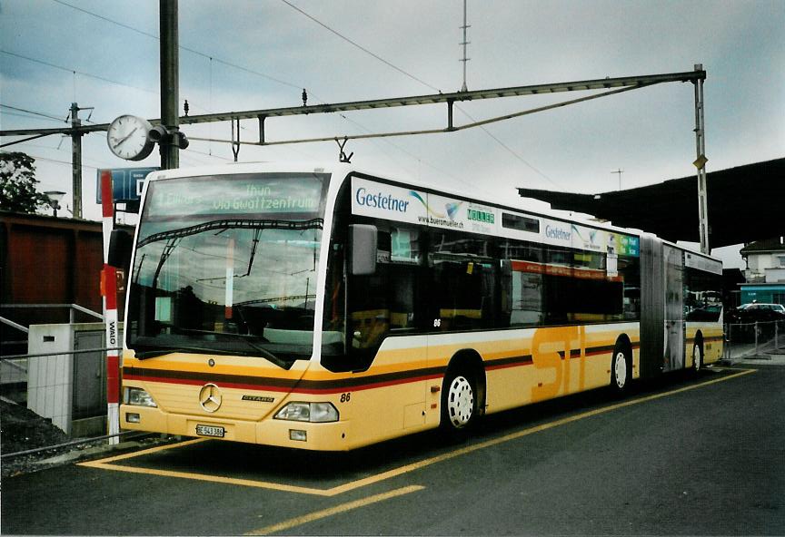 (110'936) - STI Thun - Nr. 86/BE 543'386 - Mercedes am 18. September 2008 beim Bahnhof Thun (prov. Haltestelle)