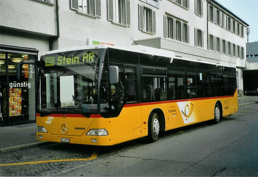 (111'521) - Postautobetriebe Unteres Toggenburg, Ltisburg - SG 16'779 - Mercedes am 13. Oktober 2008 beim Bahnhof Herisau