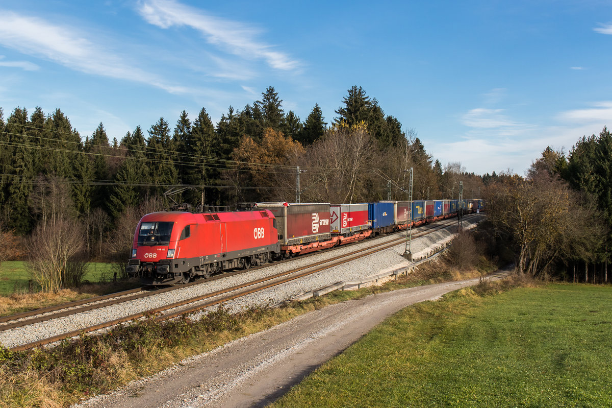 1116 150-4 aus Salzburg kommend am 20. November 2016 bei Grabenst�tt.