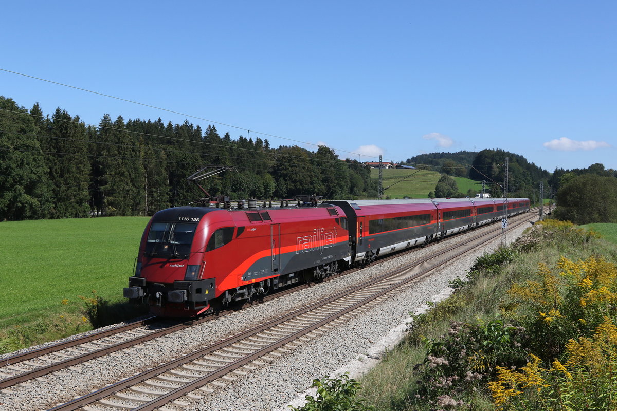 1116 155 aus Salzburg kommend am 9. September 2020 bei Grabenst�tt.