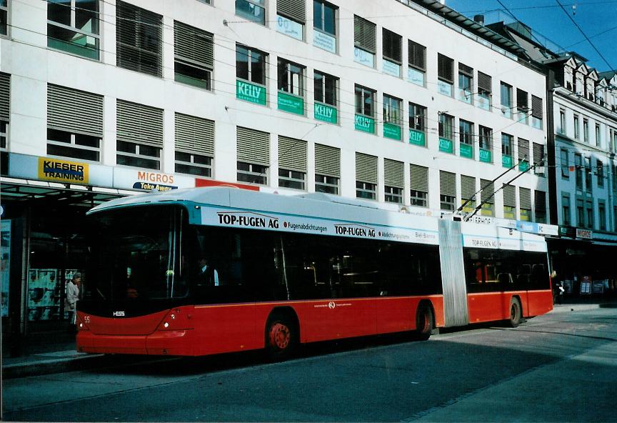 (111'924) - VB Biel - Nr. 55 - Hess/Hess Gelenktrolleybus am 10. November 2008 in Biel, Guisanplatz