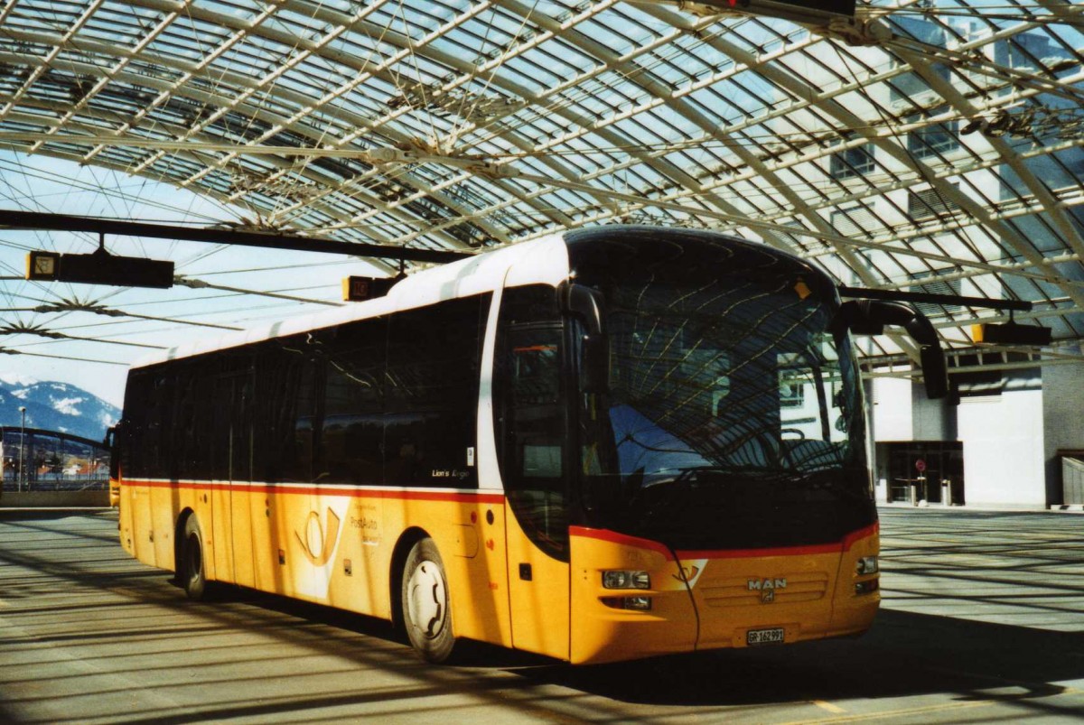 (115'116) - PostAuto Graubnden - GR 162'991 - MAN am 14. Mrz 2009 in Chur, Postautostation