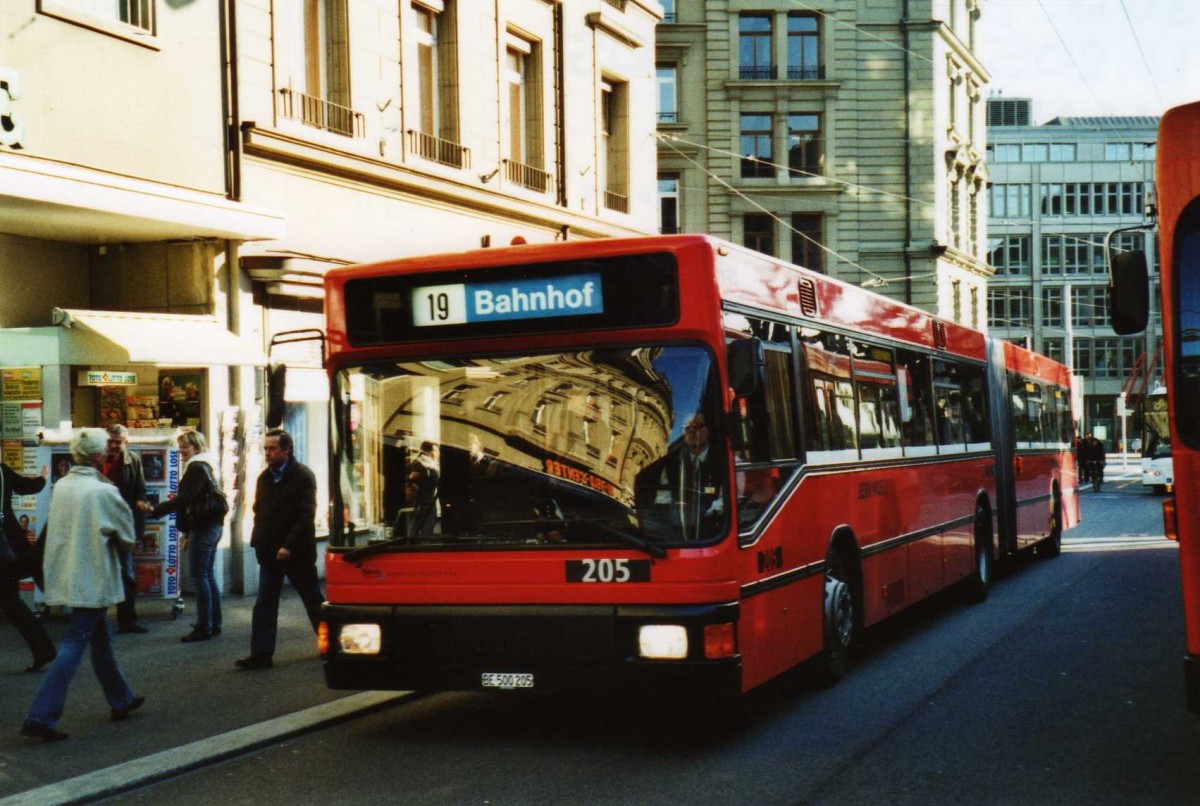 (115'316) - Bernmobil, Bern - Nr. 205/BE 500'205 - MAN am 16. Mrz 2009 in Bern, Hirschengraben