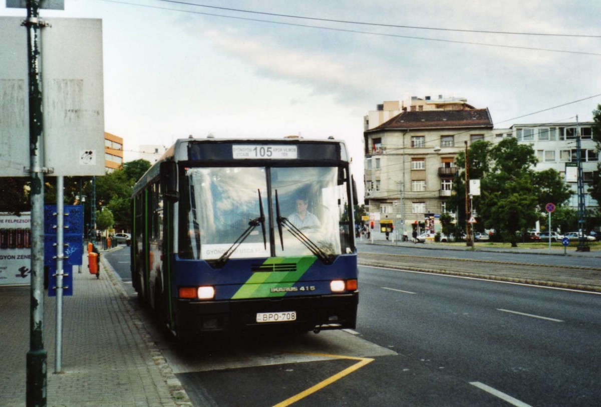 (117'036) - BKV Budapest - Nr. 07-08/BPO-708 - Ikarus am 28. Mai 2009 in Budapest