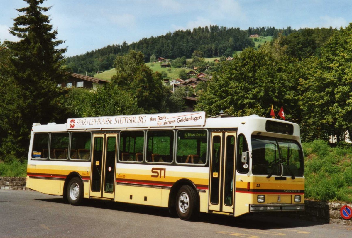 (119'601) - STI Thun - Nr. 52/BE 396'552 - Saurer/R&J am 9. August 2009 in Oberhofen, Wichterheer Gut