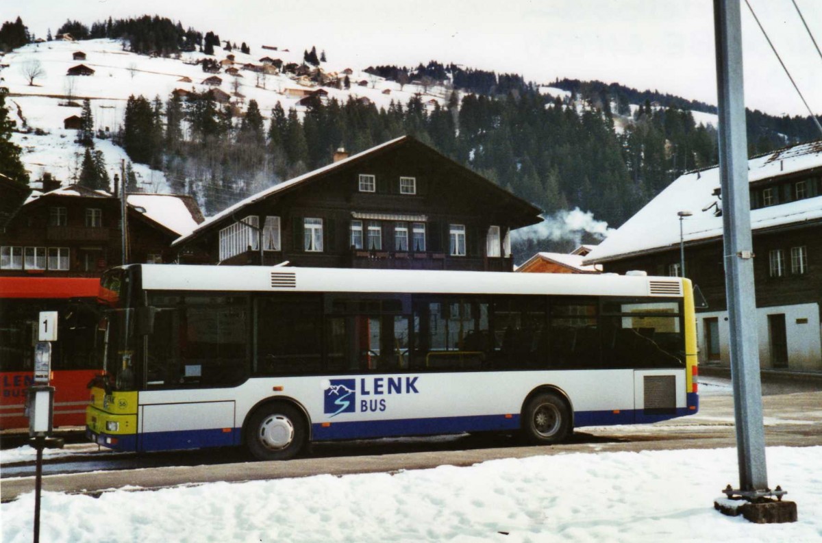 (124'232) - AFA Adelboden - Nr. 56/BE 611'030 - MAN/Gppel am 24. Januar 2010 beim Bahnhof Lenk