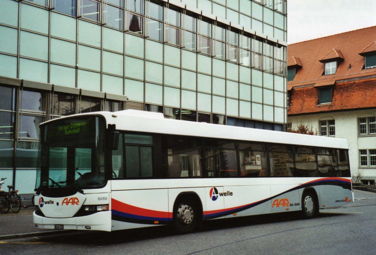 (124'514) - AAR bus+bahn, Aarau - Nr. 157/AG 441'157 - Scania/Hess am 17. Februar 2010 beim Bahnhof Aarau