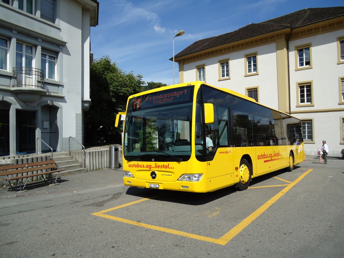 (127'702) - AAGL Liestal - Nr. 74/BL 6862 - Mercedes am 6. Juli 2010 beim Bahnhof Liestal