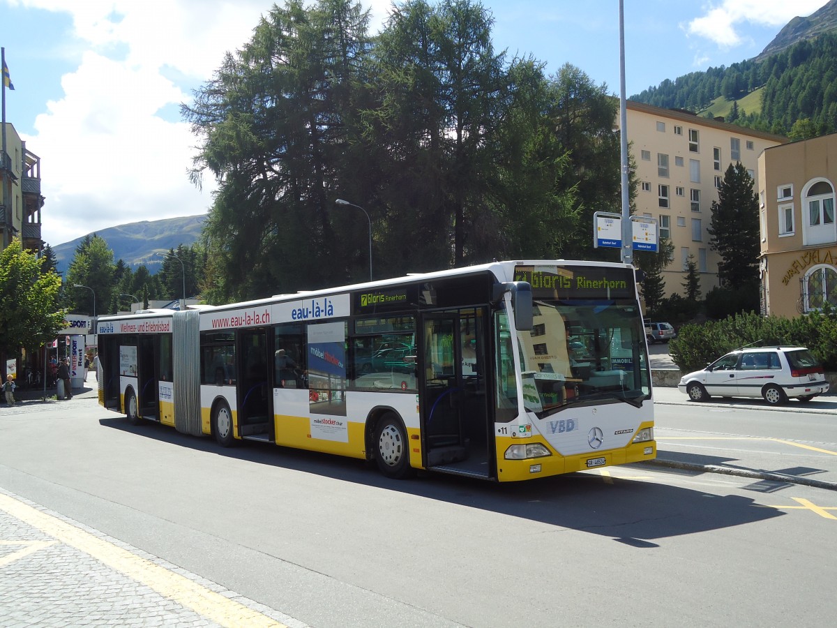 (128'285) - VBD Davos - Nr. 11/GR 46'524 - Mercedes am 7. August 2010 beim Bahnhof Davos Dorf