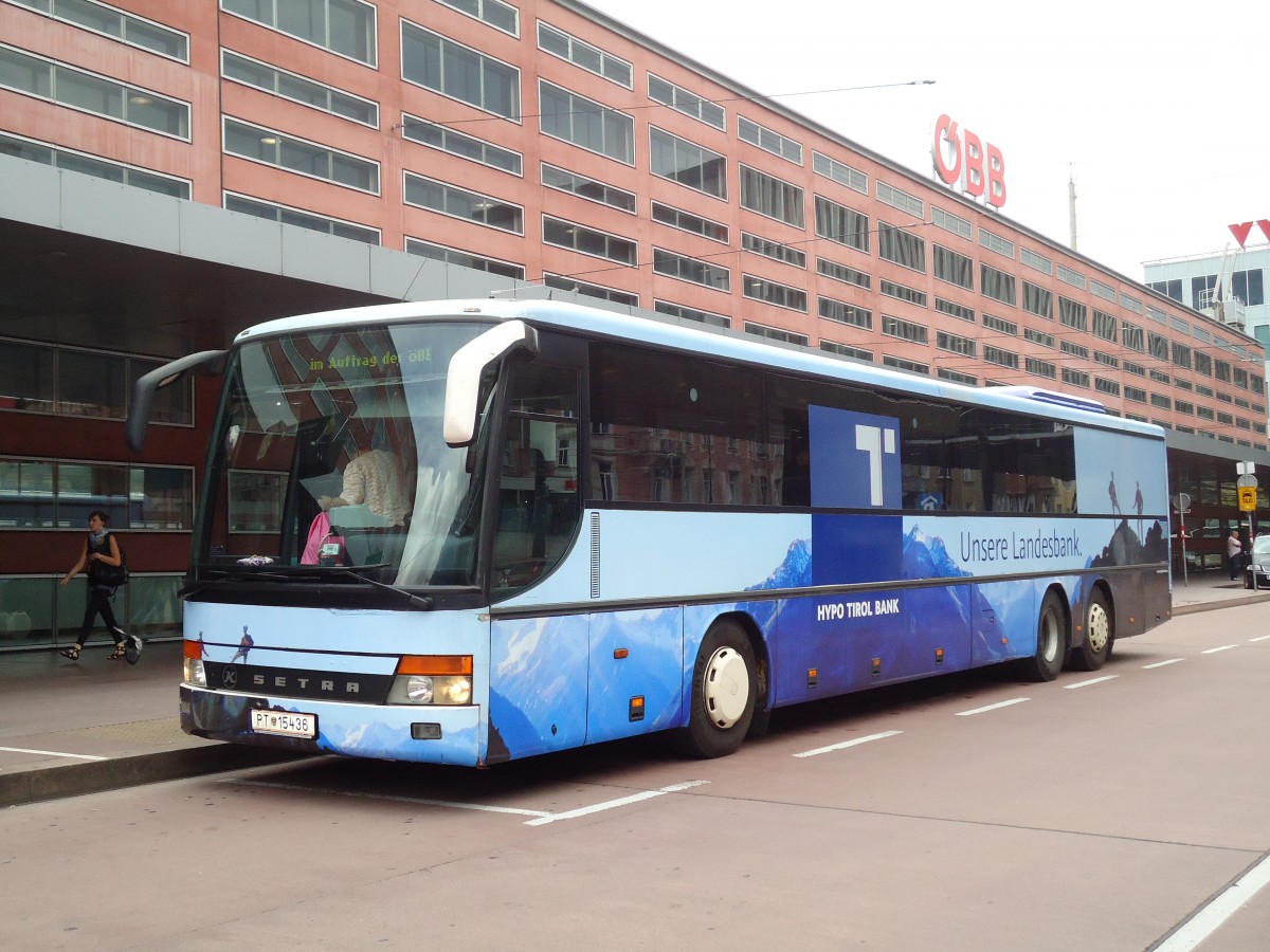 (128'624) - PostBus - PT 15'436 - Setra am 11. August 2010 beim Bahnhof Innsbruck