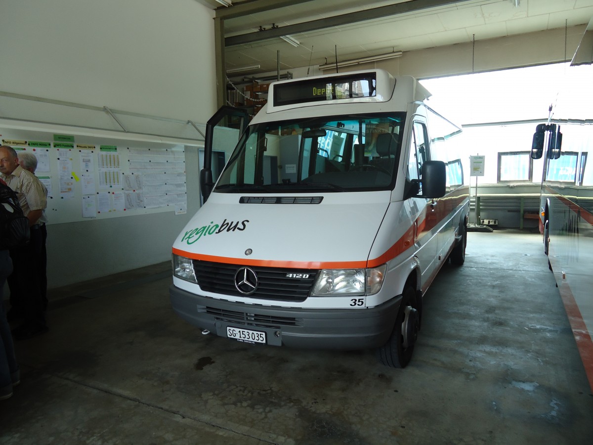 (128'871) - Regiobus, Gossau - Nr. 35/SG 153'035 - Mercedes (ex BBA Aarau) am 21. August 2010 in Gossau, Depot