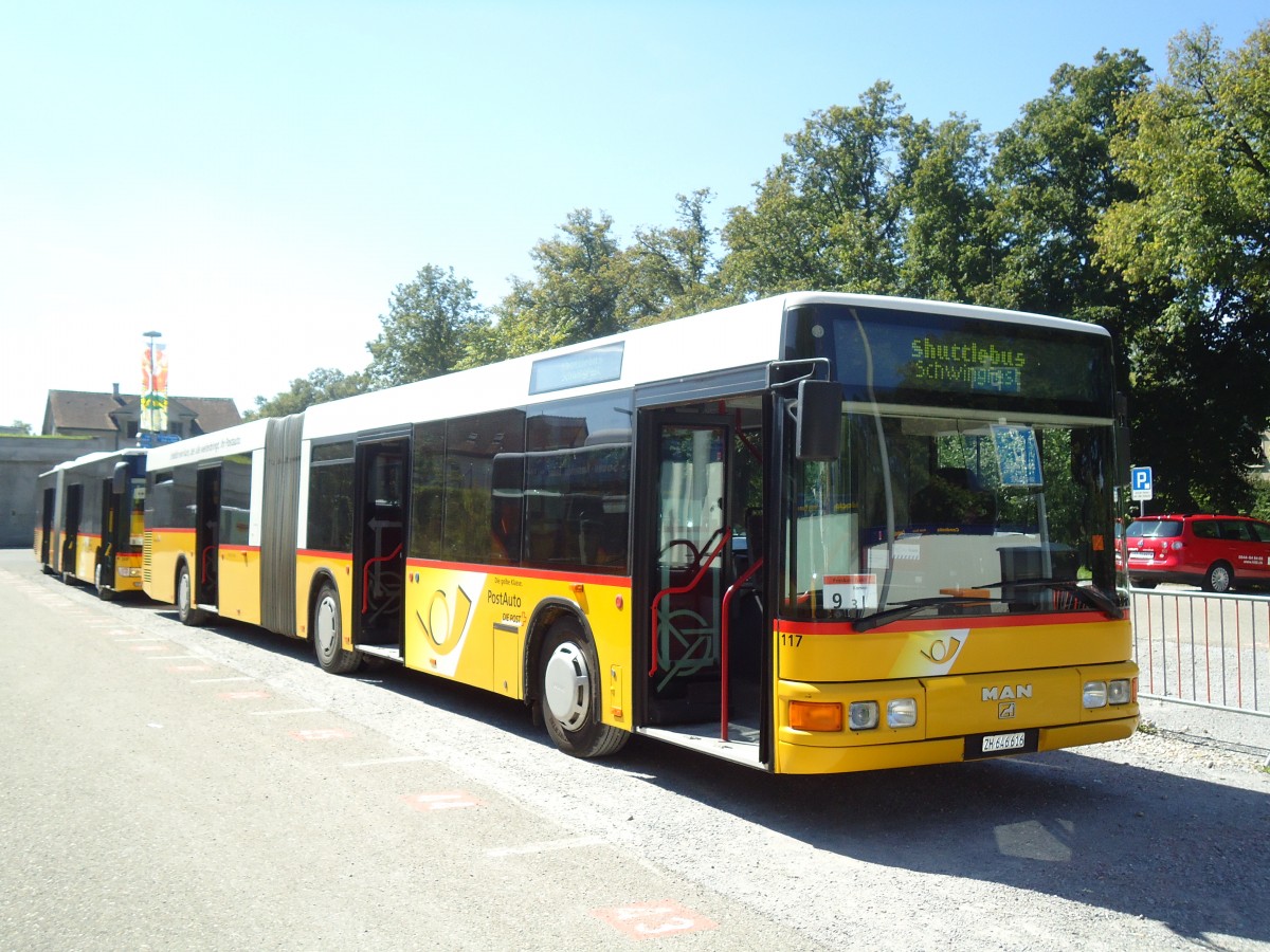 (129'082) - Moser, Flaach - Nr. 117/ZH 646'616 - MAN (ex Nr. 21; ex Nr. 1) am 22. August 2010 beim Bahnhof Frauenfeld