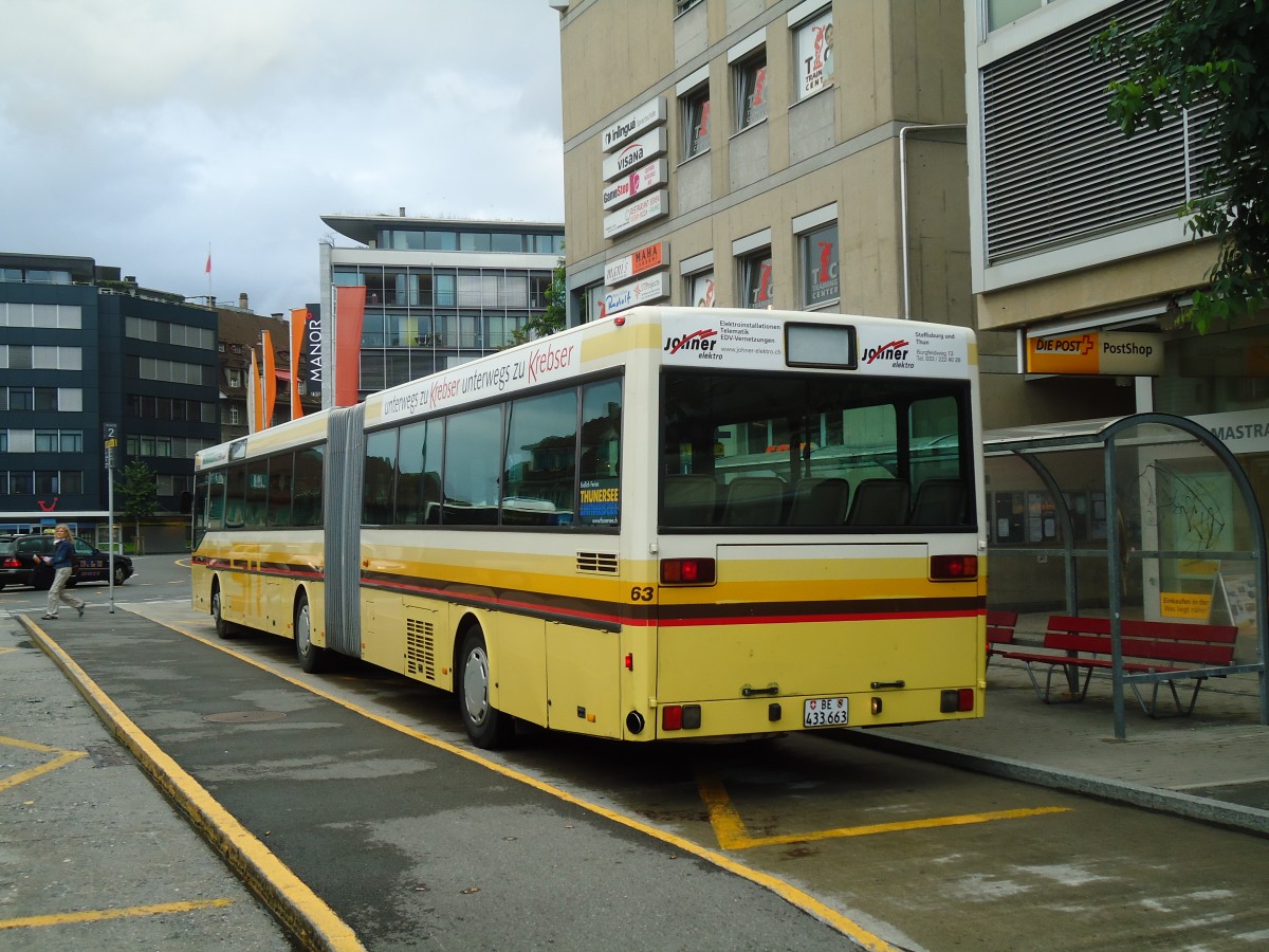 (129'146) - STI Thun - Nr. 63/BE 433'663 - Mercedes am 28. August 2010 beim Bahnhof Thun