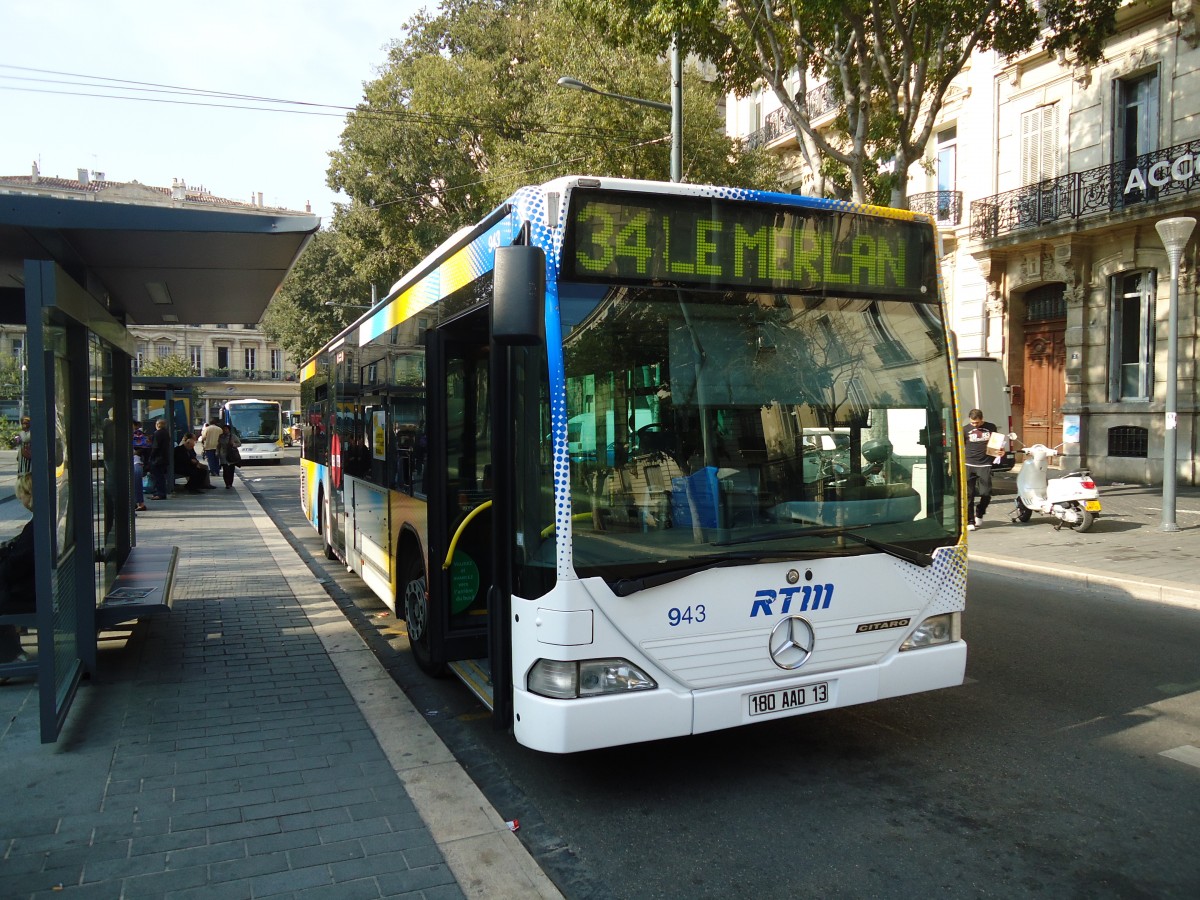 (130'536) - RTM Marseille - Nr. 943/180 AAD 13 - Mercedes am 15. Oktober 2010 in Marseille, Reformes Canebire