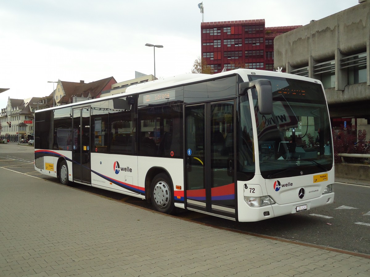 (130'840) - Knecht, Windisch - Nr. 72/AG 19'297 - Mercedes am 30. Oktober 2010 beim Bahnhof Brugg