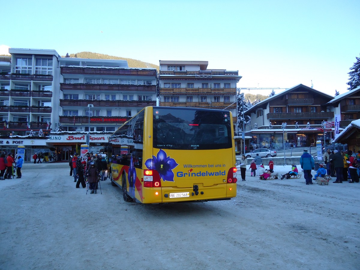 (131'901) - AVG Grindelwald - Nr. 14/BE 202'568 - MAN am 31. Dezember 2010 beim Bahnhof Grindelwald