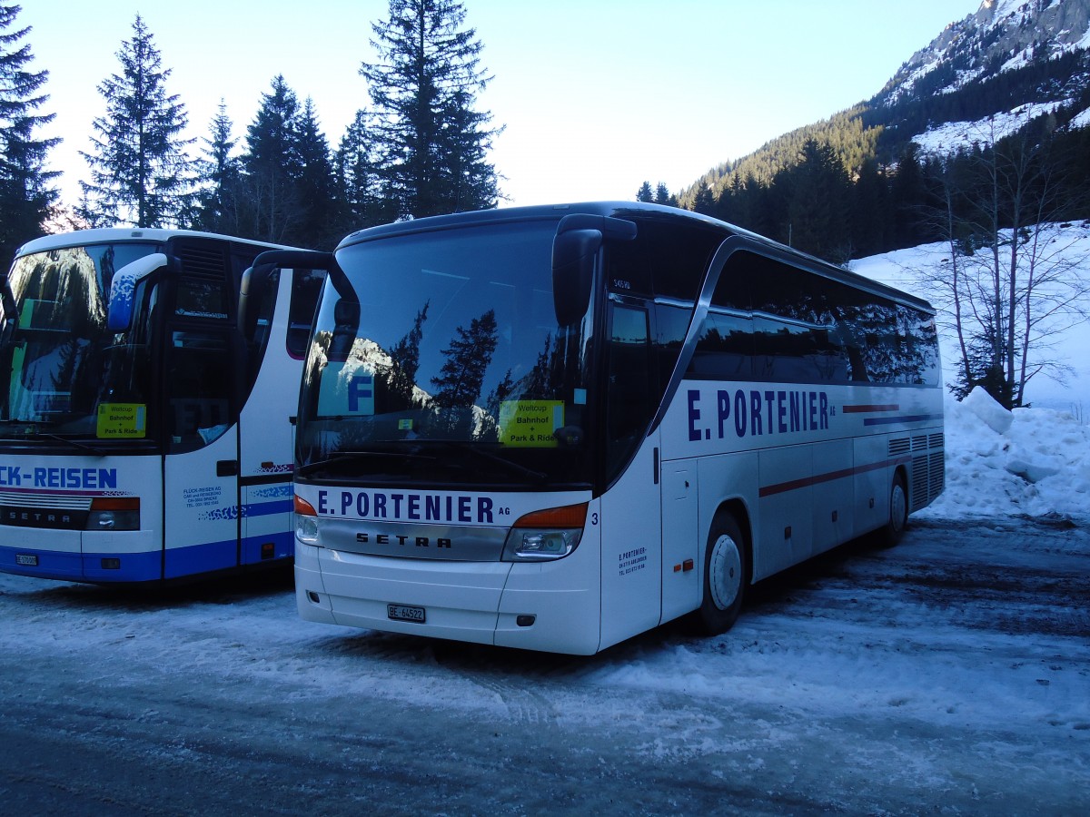 (132'097) - Portenier, Adelboden - Nr. 3/BE 64'522 - Setra am 8. Januar 2011 in Adelboden, Unter dem Birg