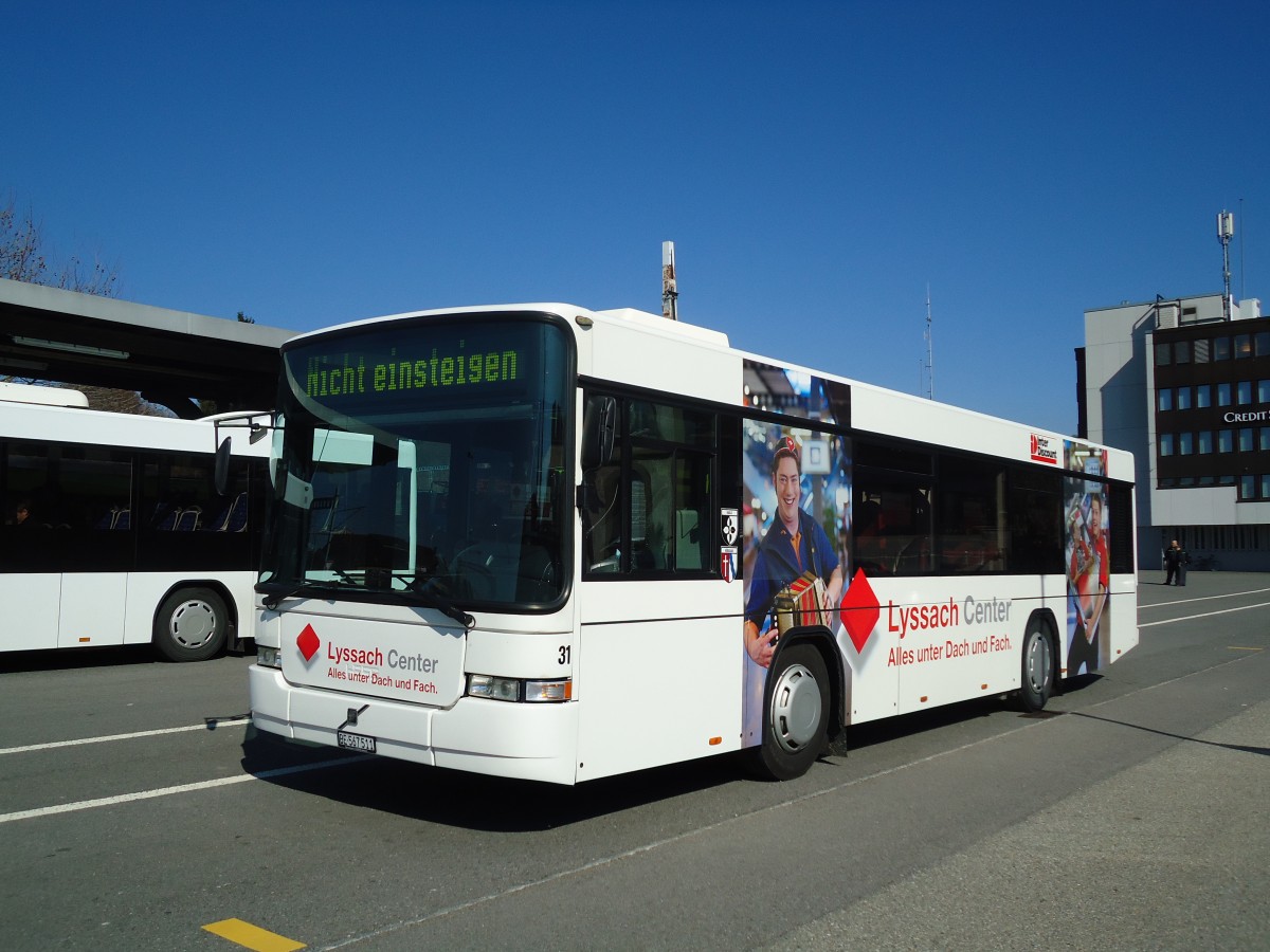 (133'147) - Busland, Burgdorf - Nr. 31/BE 567'511 - Volvo/Hess (ex AAGK Koppigen Nr. 11) am 21. Mrz 2011 beim Bahnhof Burgdorf