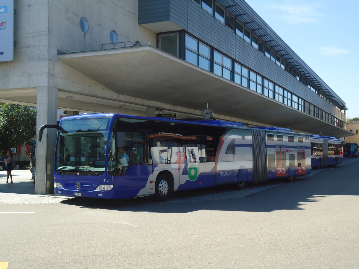 (135'522) - VZO Grningen - Nr. 115/ZH 745'115 - Mercedes am 17. August 2011 beim Bahnhof Uster