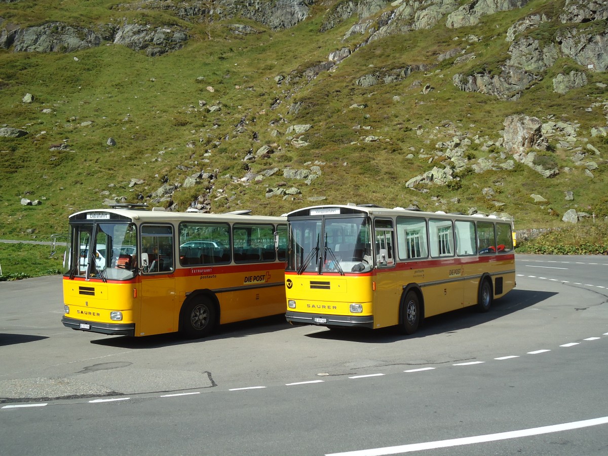 (135'743) - AVG Meiringen - Nr. 74/BE 607'481 - Saurer/R&J (ex P 24'357) am 21. August 2011 in Susten, Steingletscher