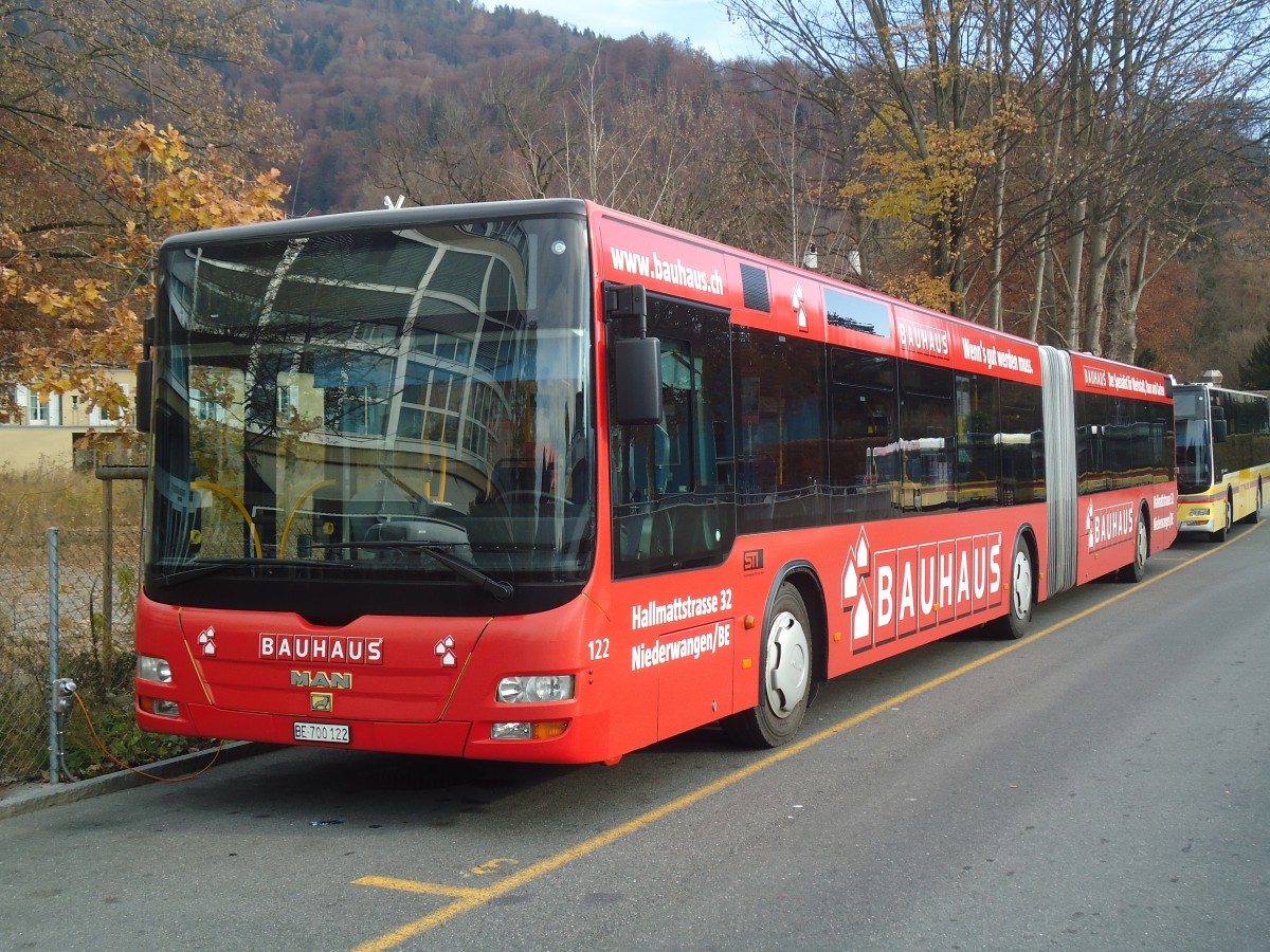 (137'071) - STI Thun - Nr. 122/BE 700'122 - MAN am 2. Dezember 2011 bei der Schifflndte Thun