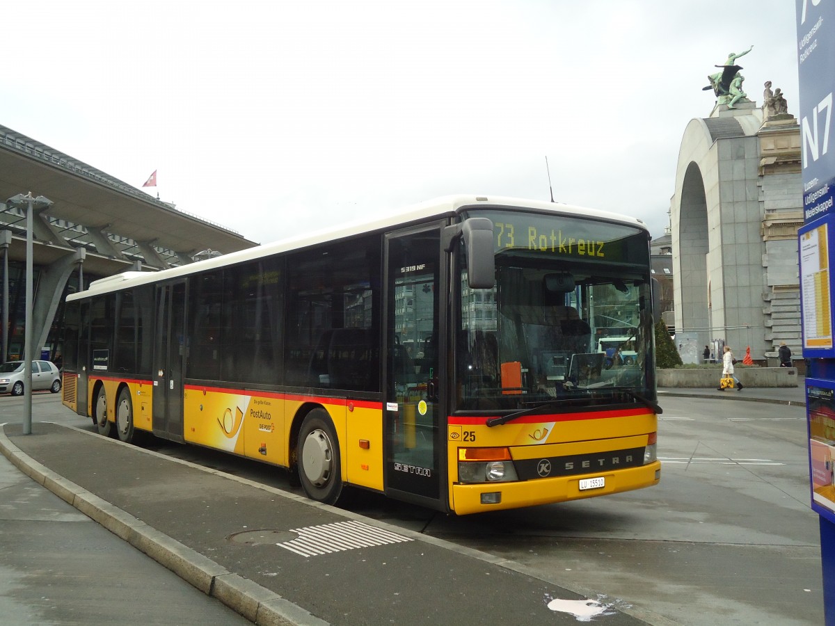 (137'351) - Bucheli, Kriens - Nr. 25/LU 15'510 - Setra am 2. Januar 2012 beim Bahnhof Luzern