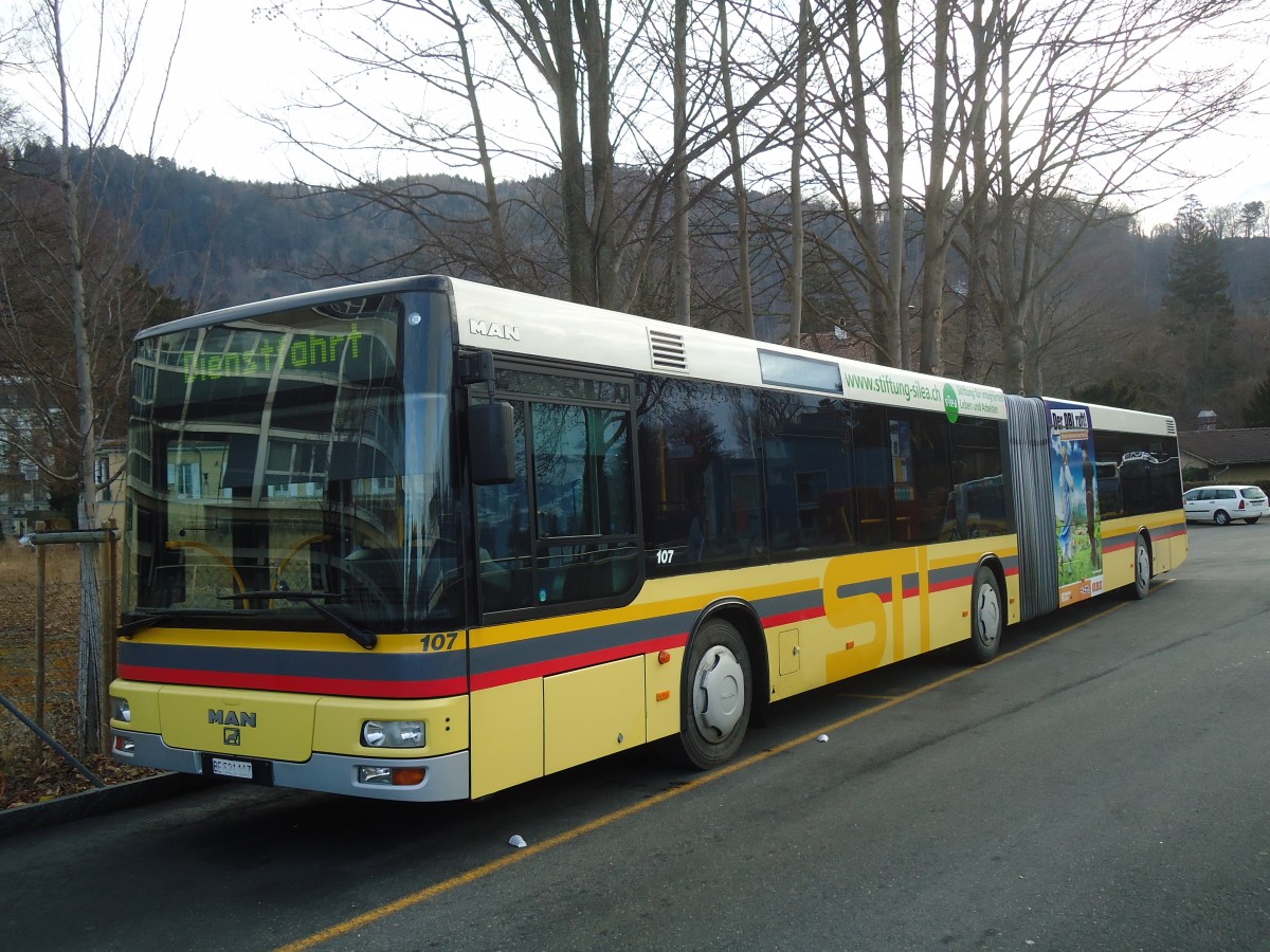 (137'822) - STI Thun - Nr. 107/BE 521'107 - MAN am 25. Februar 2012 bei der Schifflndte Thun