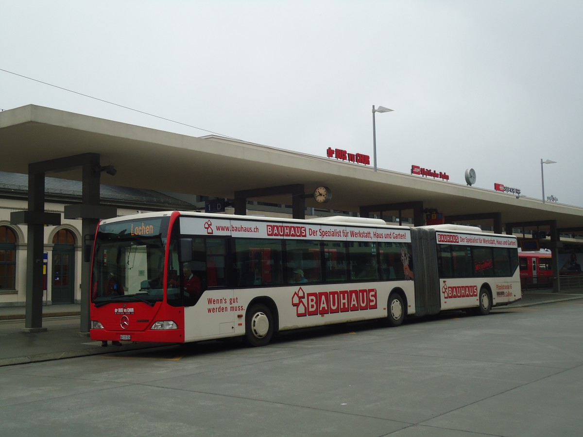 (137'898) - SBC Chur - Nr. 29/GR 155'929 - Mercedes (ex ARL Viganello Nr. 23; ex TPL Lugano Nr. 28) am 5. Mrz 2012 beim Bahnhof Chur