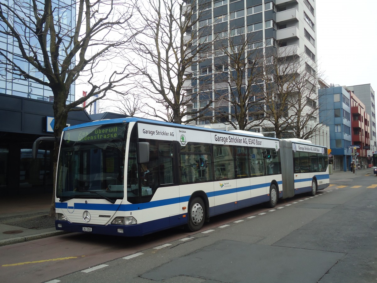 (138'009) - ZVB Zug - Nr. 8/ZG 3358 - Mercedes am 6. Mrz 2012 in Zug, Metalli