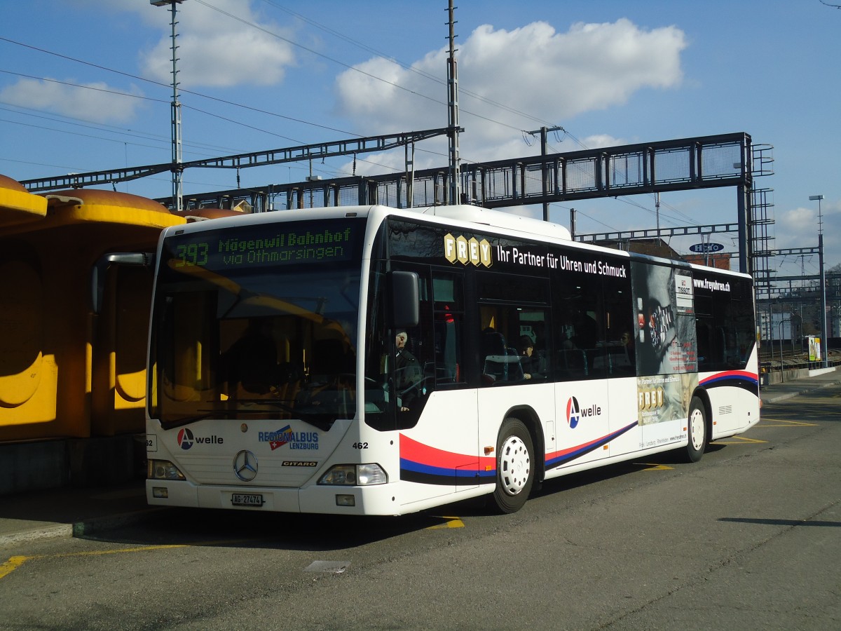 (138'081) - Knecht, Windisch - Nr. 462/AG 27'474 - Mercedes (ex Nr. 62) am 6. Dezember 2012 beim Bahnhof Lenzburg