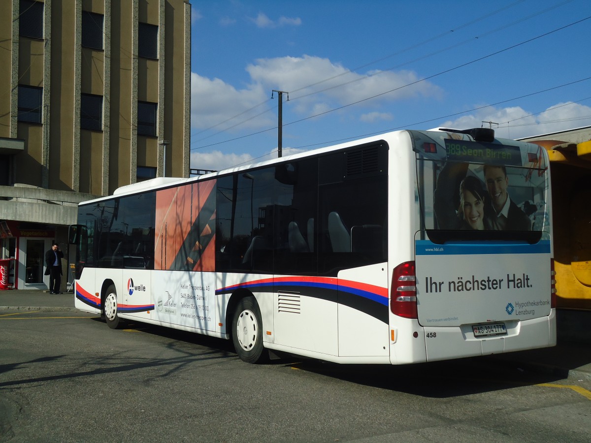 (138'085) - Knecht, Windisch - Nr. 458/AG 304'177 - Mercedes am 6. Mrz 2012 beim Bahnhof Lenzburg