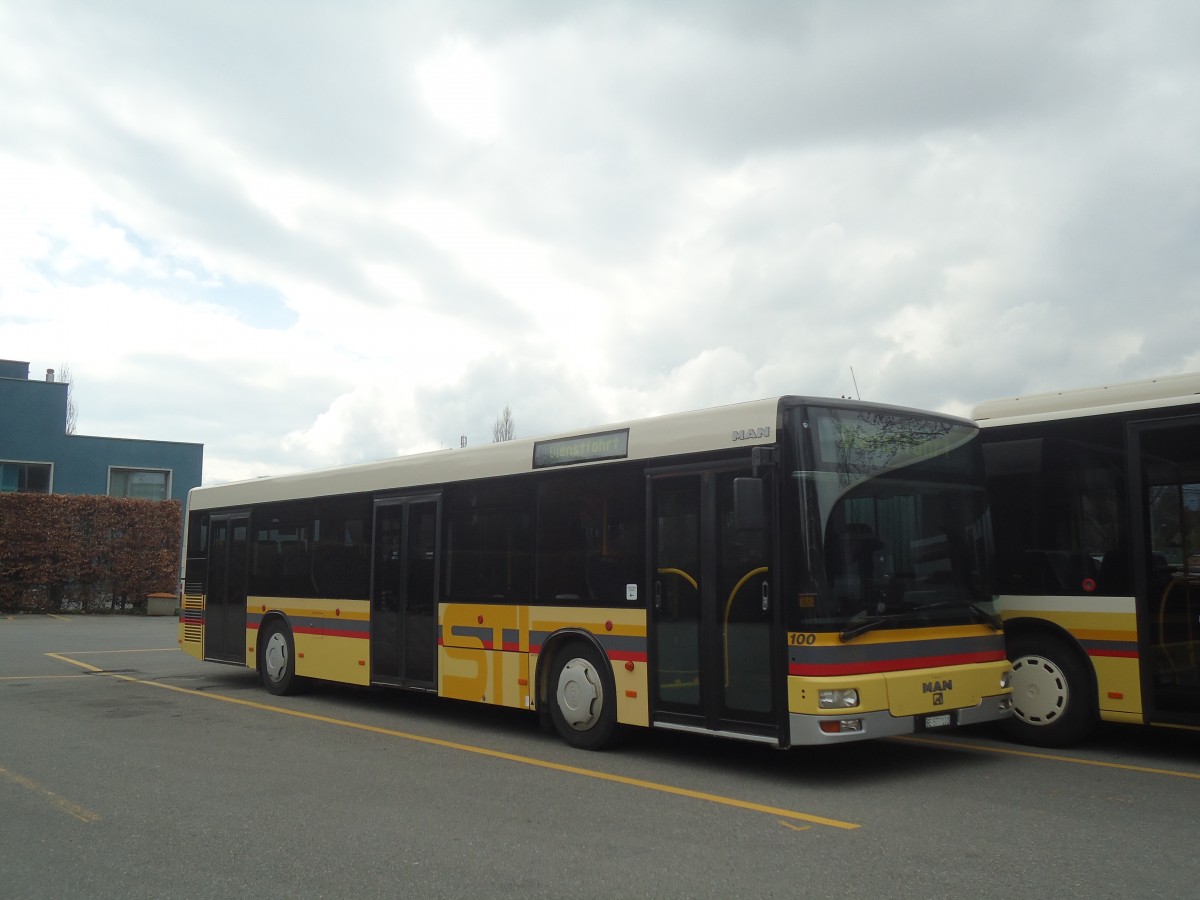 (138'485) - STI Thun - Nr. 100/BE 577'100 - MAN am 6. April 2012 bei der Schifflndte Thun