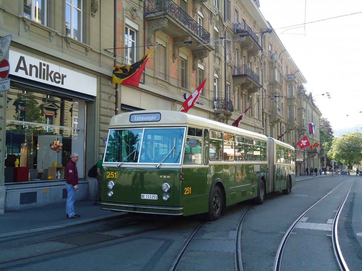 (138'733) - SVB Bern (TVB) - Nr. 251/BE 113'251 - FBW/SWS-R&J am 13. Mai 2012 in Bern, Schwanengasse