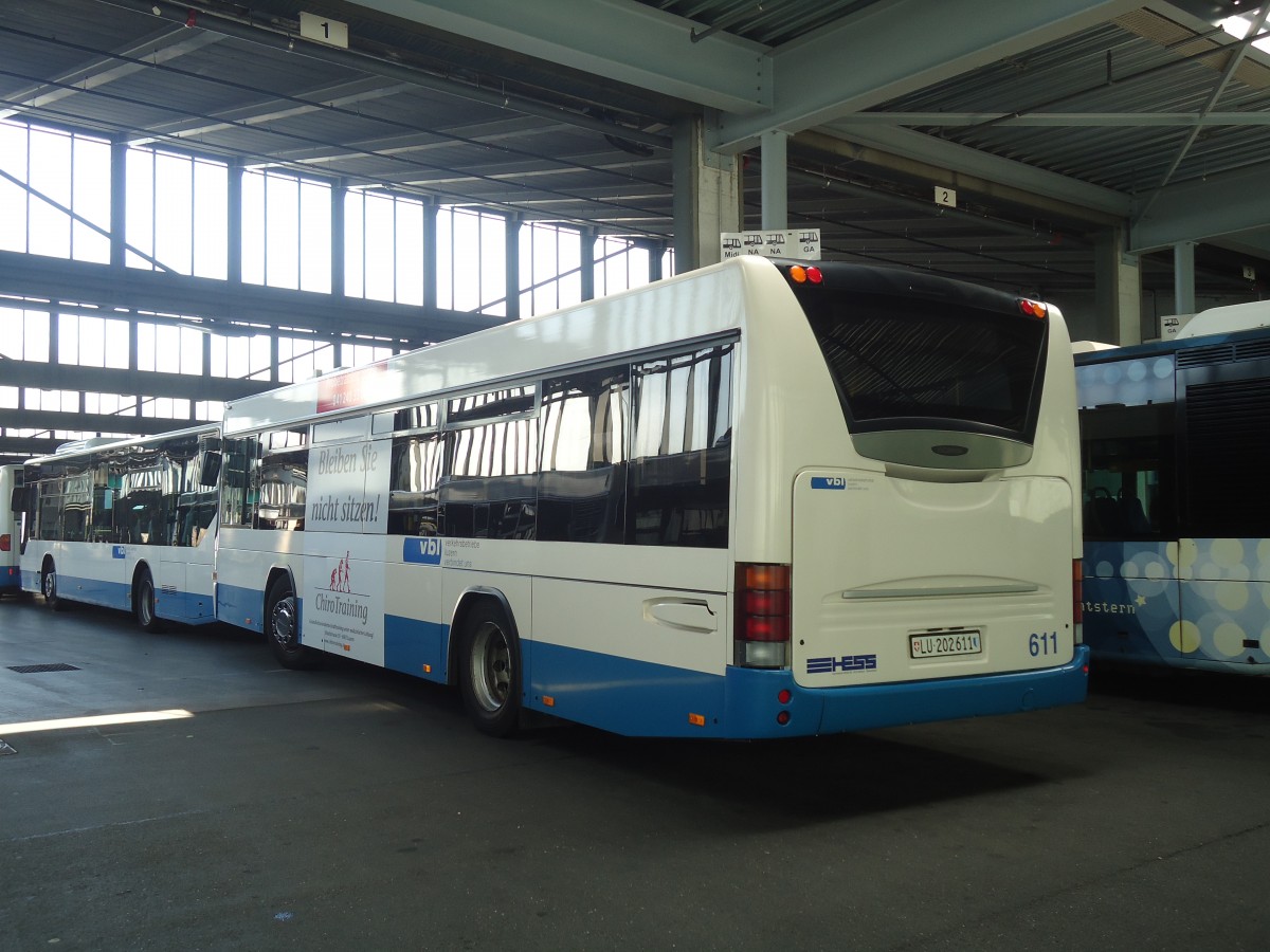 (139'218) - VBL Luzern - Nr. 611/LU 202'611 - Scania/Hess am 2. Juni 2012 in Luzern, Depot