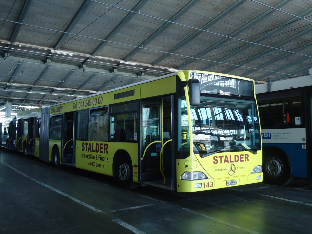 (139'250) - VBL Luzern - Nr. 143/LU 199'443 - Mercedes am 2. Juni 2012 in Luzern, Depot