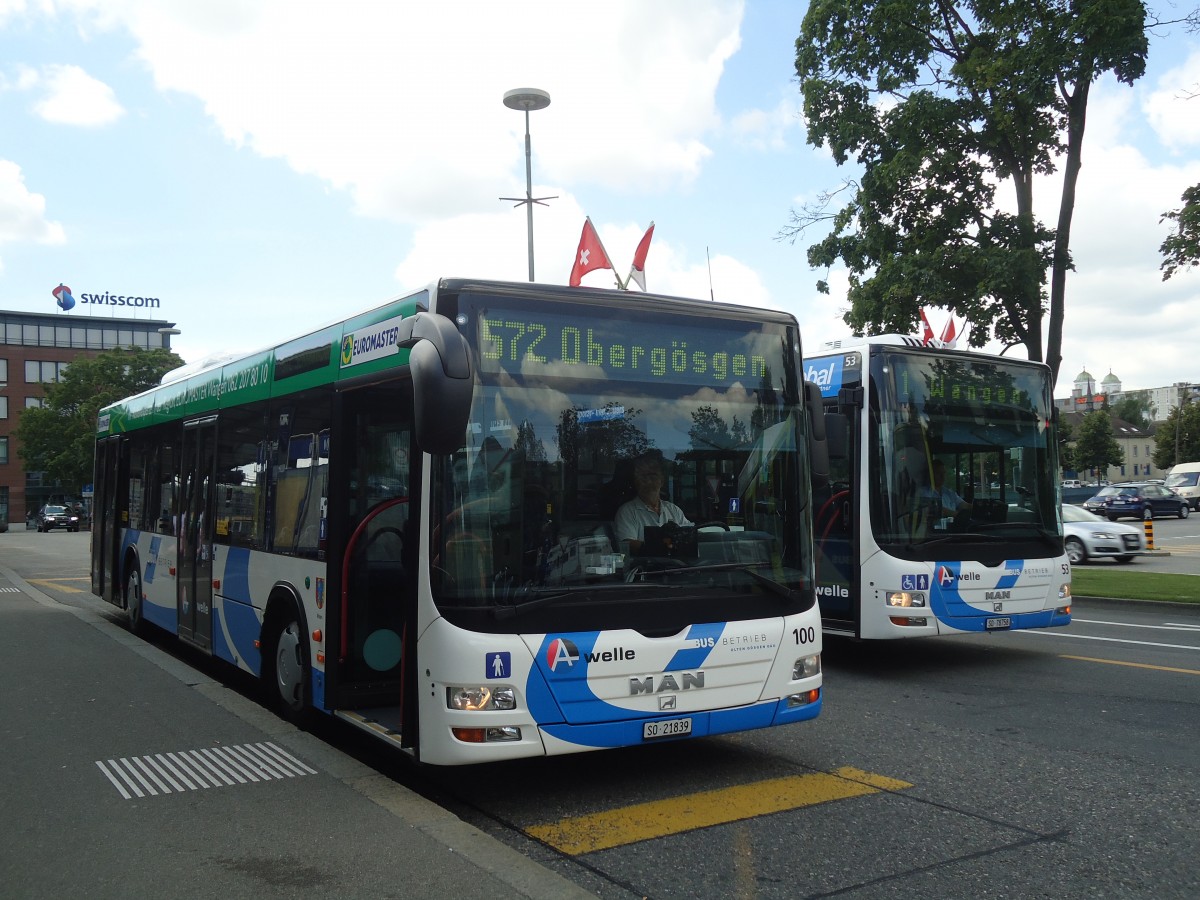 (139'928) - BOGG Wangen b.O. - Nr. 100/SO 21'839 - MAN am 23. Juni 2012 beim Bahnhof Olten