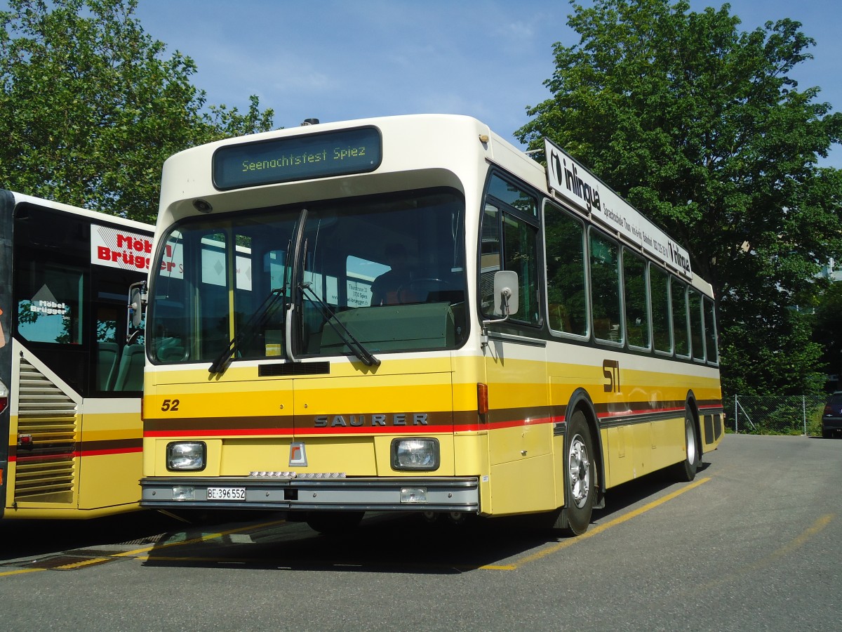 (139'995) - STI Thun - Nr. 52/BE 396'552 - Saurer/R&J am 24. Juni 2012 bei der Schifflndte Thun