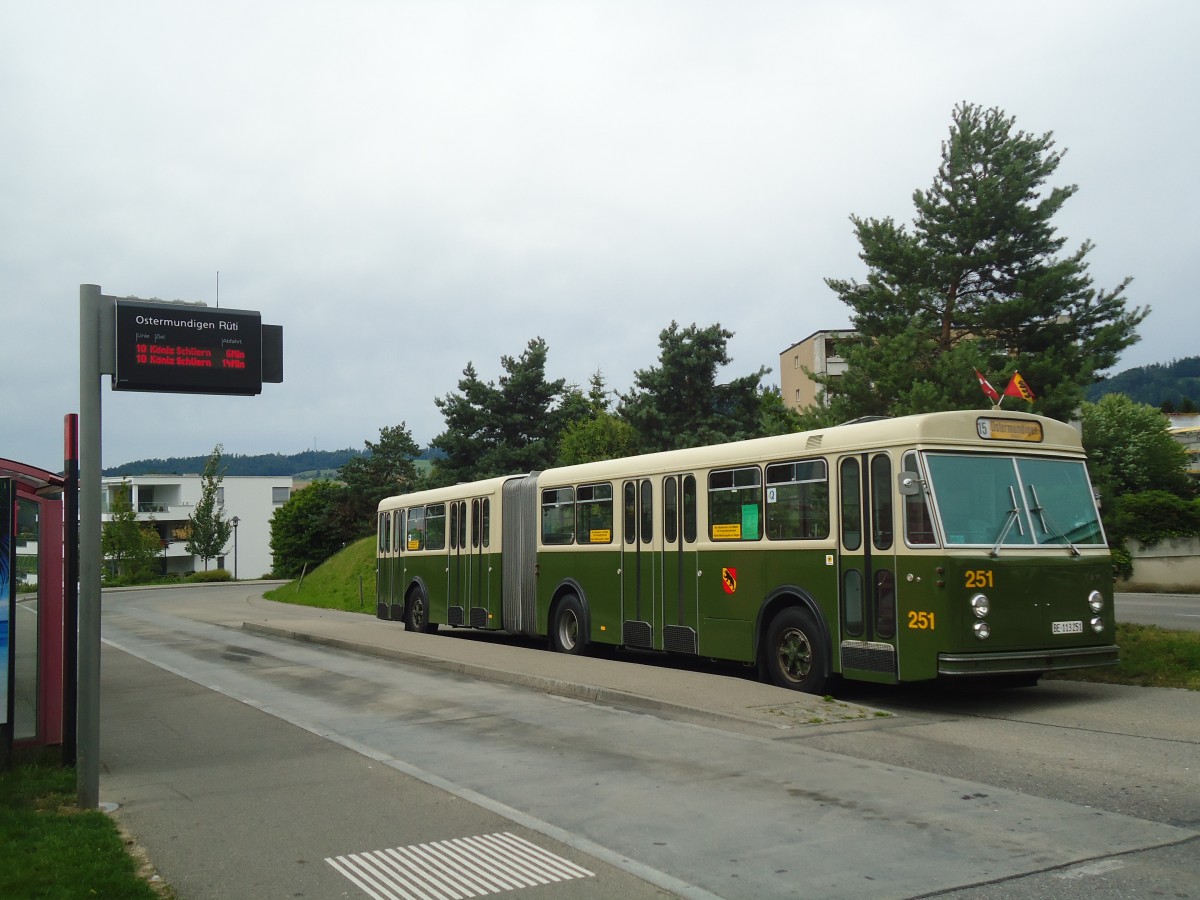 (140'151) - SVB Bern (TVB) - Nr. 251/BE 113'251 - FBW/SWS-R&J am 24. Juni 2012 in Ostermundigen, Rti