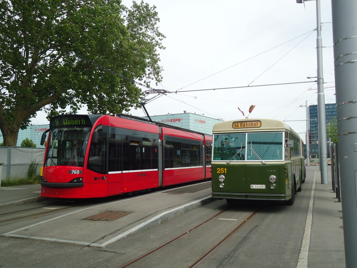 (140'158) - SVB Bern (TVB) - Nr. 251/BE 113'251 - FBW/SWS-R&J am 24. Juni 2012 in Bern, Guisanplatz