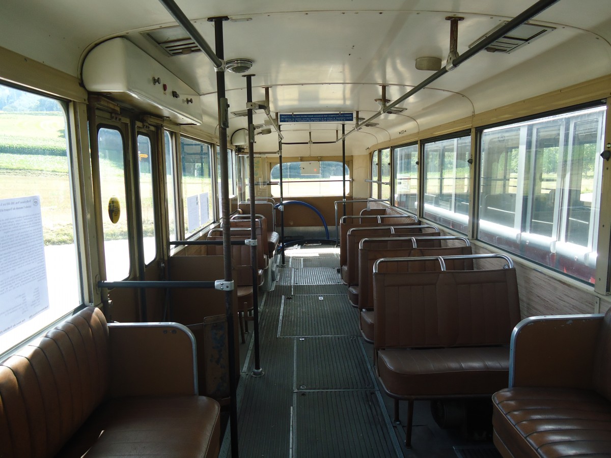 (141'287) - ACT Lugano (TVS) - Nr. 101 - FBW/R&J Trolleybus (ex Nr. 1) am 19. August 2012 in Yvonand, Halle TVS (Innenaufnahme)