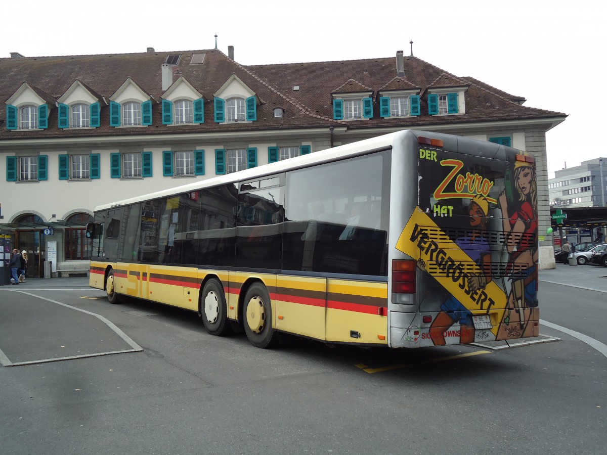 (142'210) - STI Thun - Nr. 79/BE 285'779 - Setra am 18. November 2012 beim Bahnhof Thun