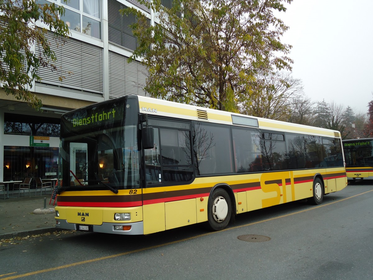 (142'223) - STI Thun - Nr. 82/BE 543'382 - MAN am 19. November 2012 bei der Schifflndte Thun