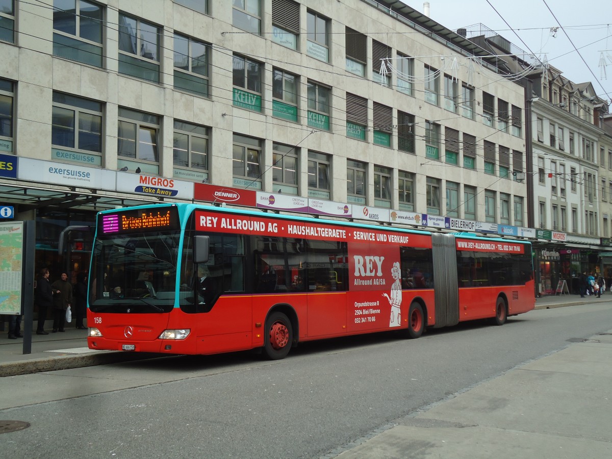 (142'847) - VB Biel - Nr. 158/BE 666'158 - Mercedes am 29. Dezember 2012 in Biel, Guisanplatz