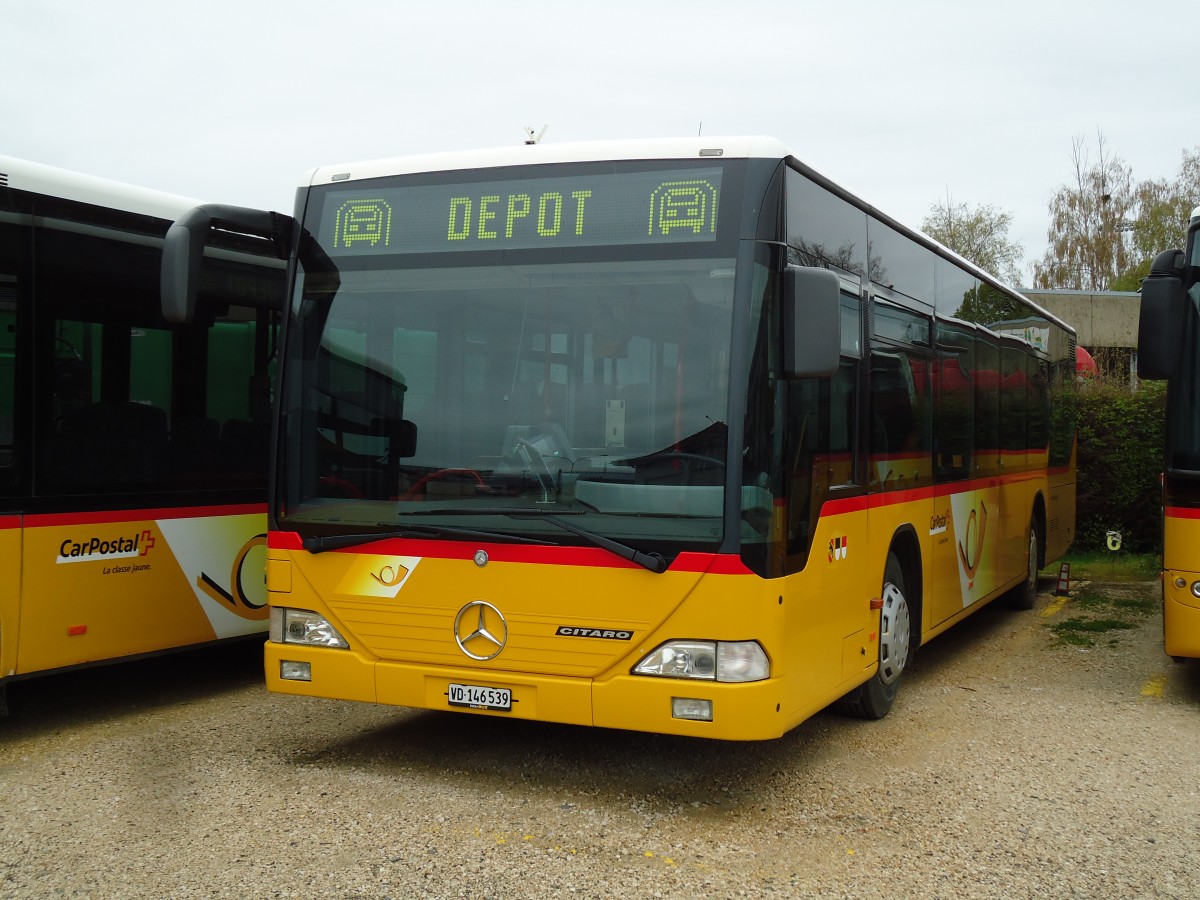 (143'871) - CarPostal Ouest - VD 146'539 - Mercedes (ex PostAuto Bern; ex P 25'380) am 27. April 2013 in Yverdon, Garage